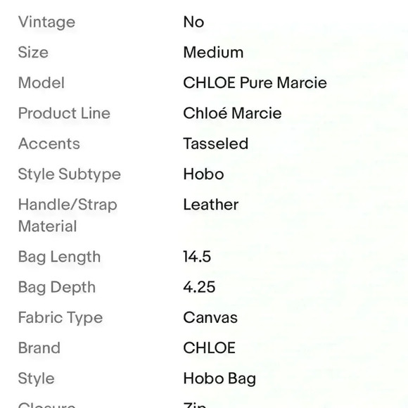 Authentic Chloe Pure Marcie Hobo Handbag Purse Braided Handle Dustbag Cream - Picture 15 of 15